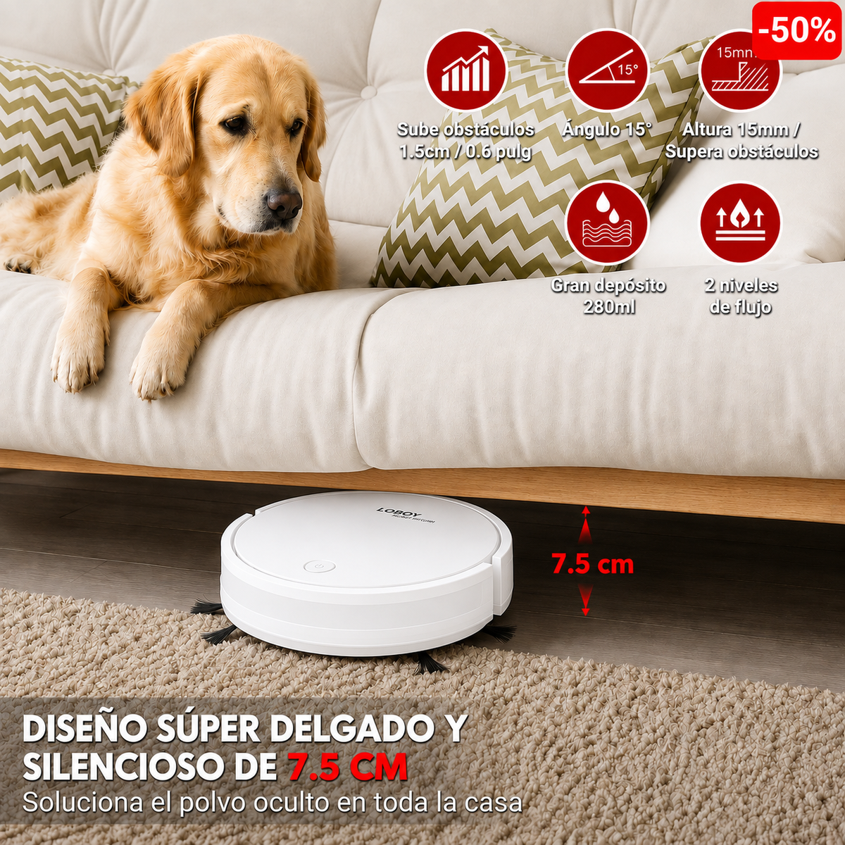 Aspiradora Robot Rayzer® 4 en 1 🔋 Recargable inalámbrico