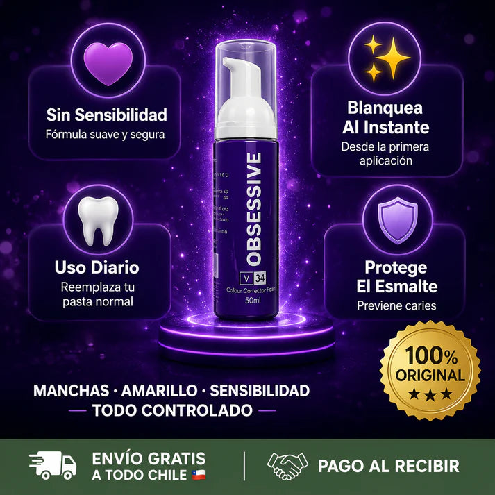 🦷 OBSESSIVE PASTA DENTAL MORADA BLANQUEAMIENTO INSTANTÁNEO 50 ML💎