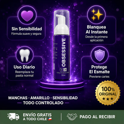 🦷 OBSESSIVE PASTA DENTAL MORADA BLANQUEAMIENTO INSTANTÁNEO 50 ML💎