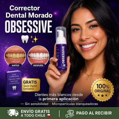 🦷 OBSESSIVE PASTA DENTAL MORADA BLANQUEAMIENTO INSTANTÁNEO 50 ML💎