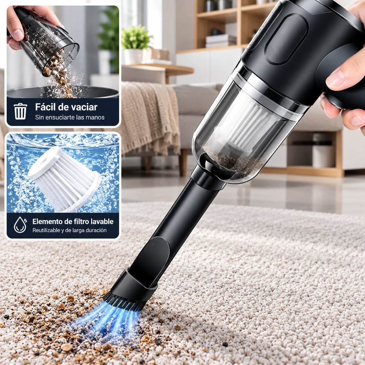 Aspiradora portátil Rayzer® 3 en 1 🔋 Recargable inalámbrico